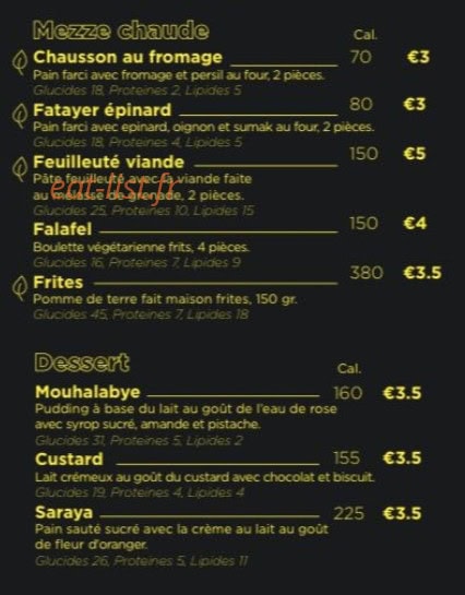 Au Coin Libanais — carte page 4