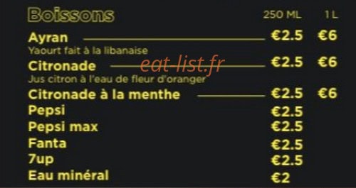 Au Coin Libanais — carte page 5