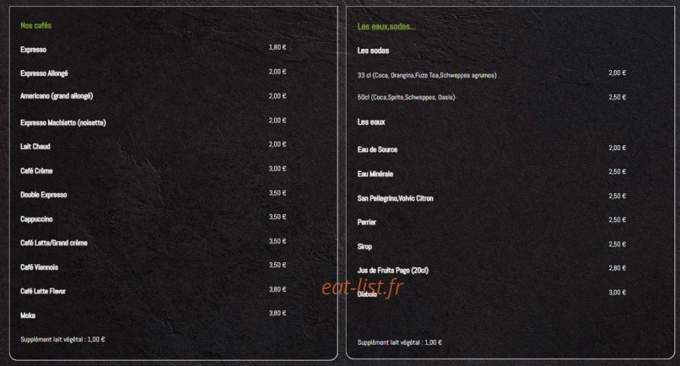 Auben Café — carte page 7
