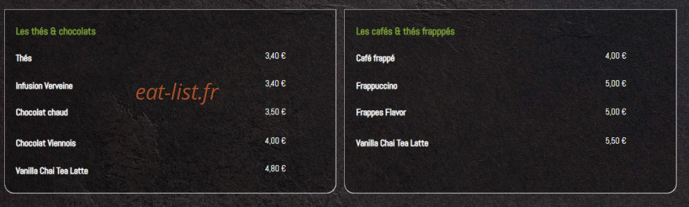 Auben Café — carte page 8
