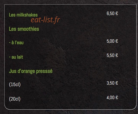 Auben Café — carte page 6