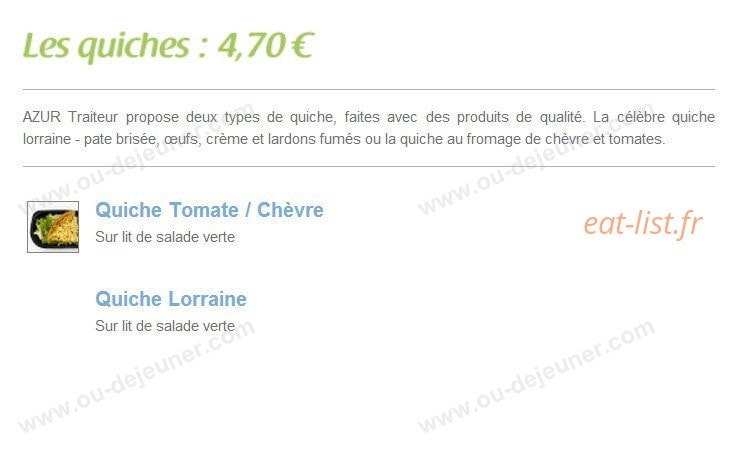 Azur Traiteur — carte page 9