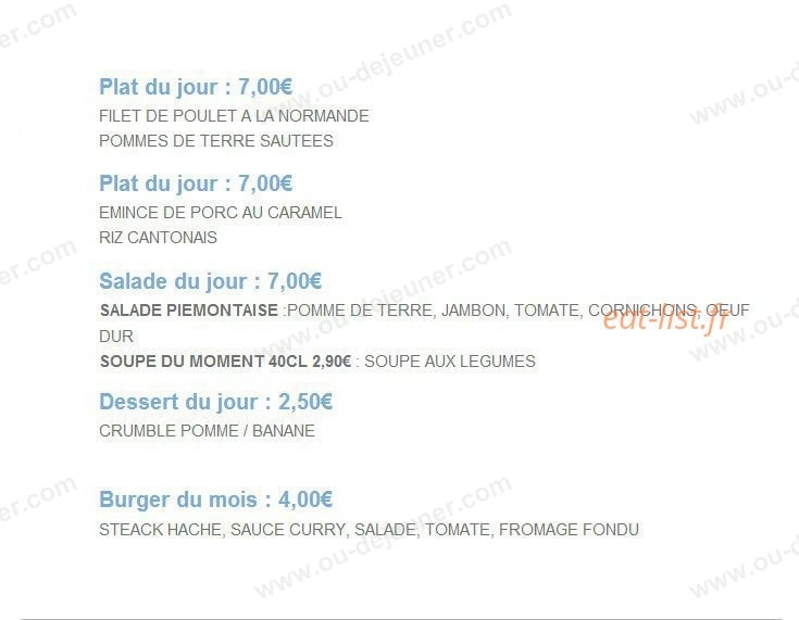 Azur Traiteur — carte page 1