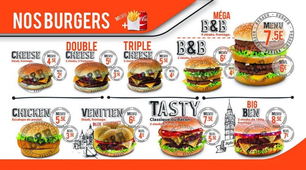 B&b burger — carte page 2