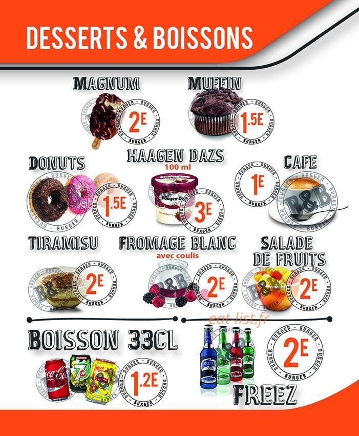 B&b burger — carte page 5