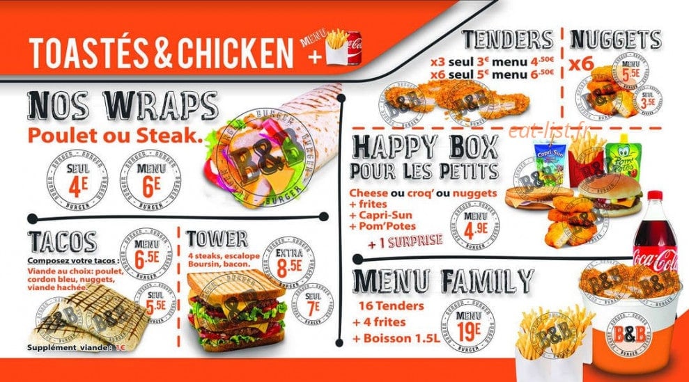 B&b burger — carte page 3