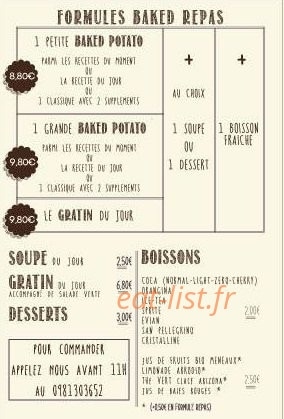 Baked — carte page 1