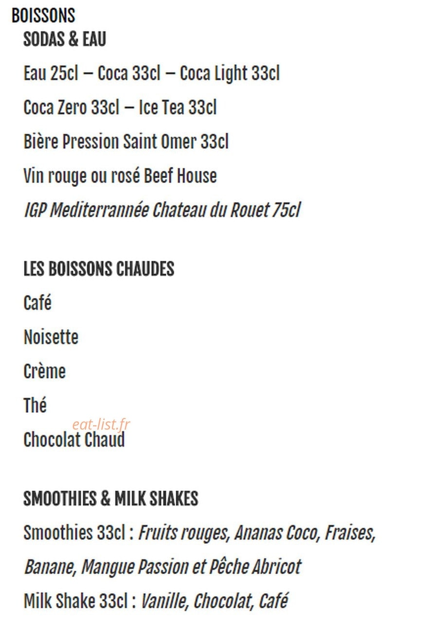 BeefHouse — carte page 5