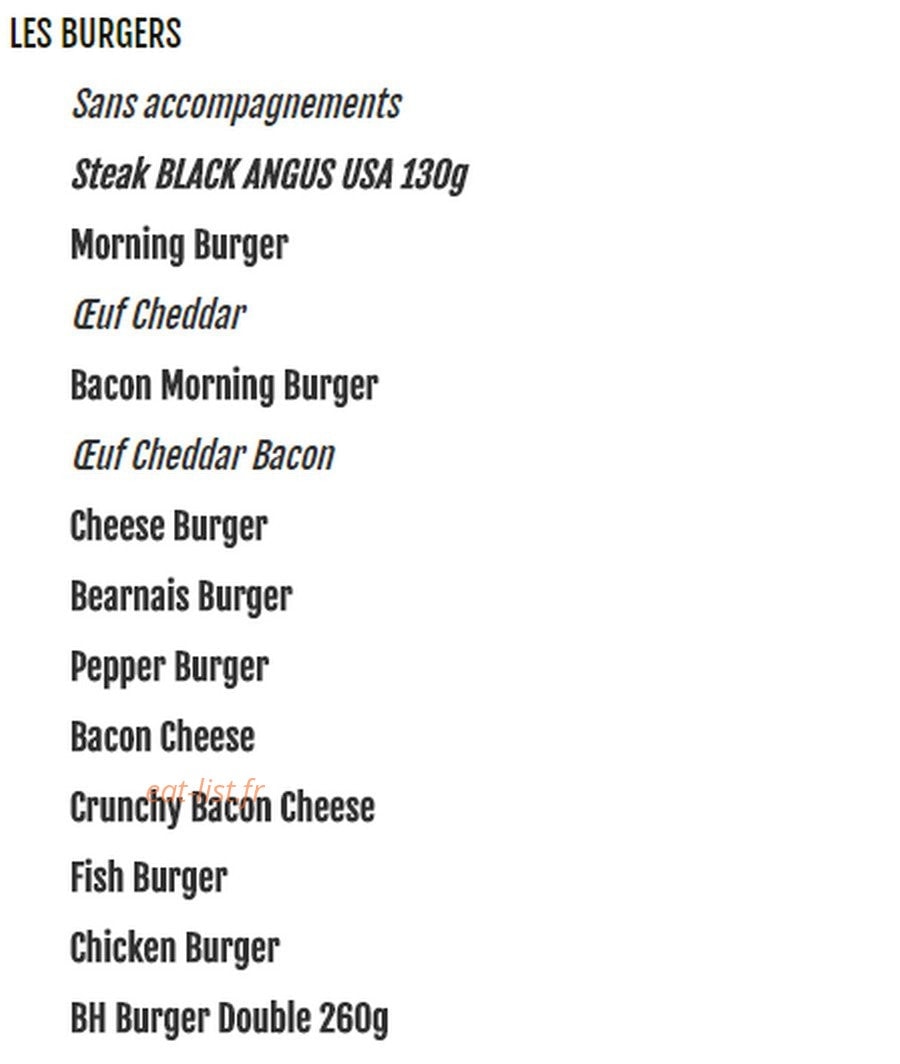 BeefHouse — carte page 2
