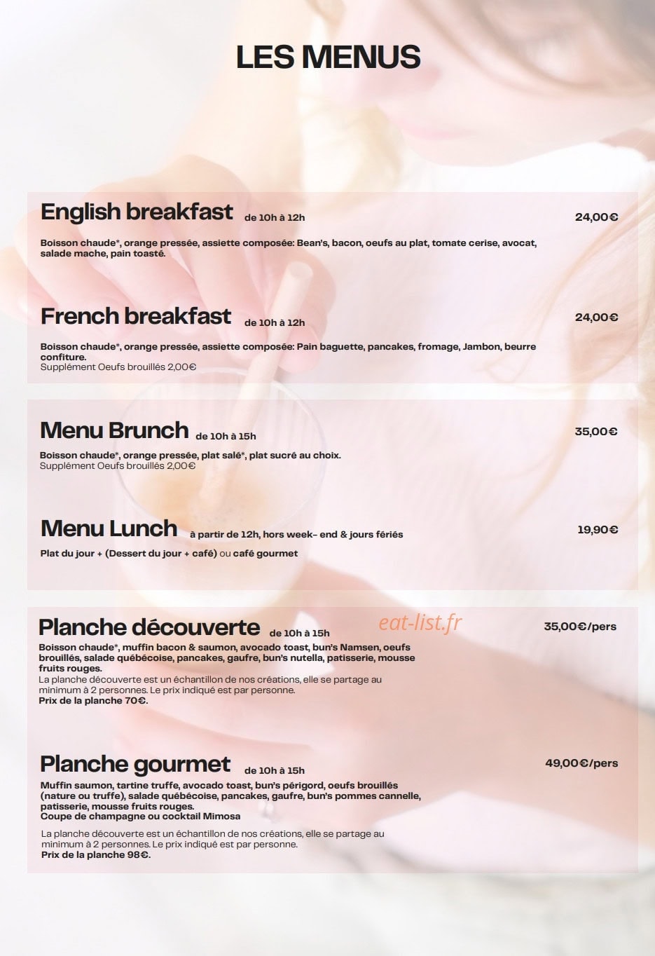 Breakfast Club — carte page 2
