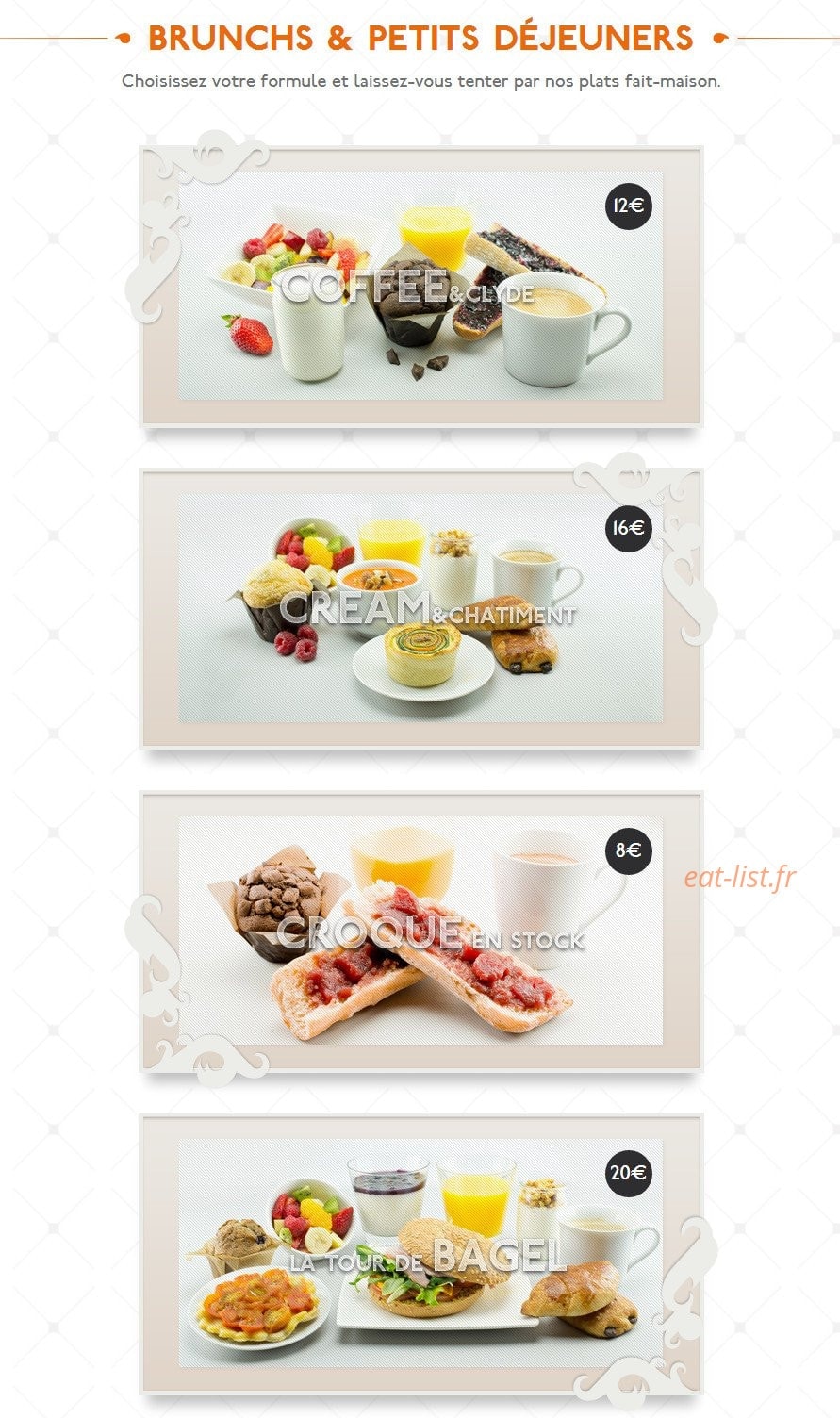 Brunch me up' — carte page 1