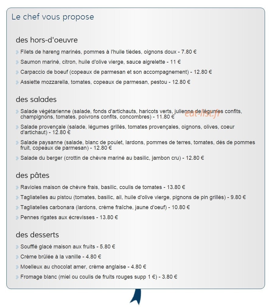 Café Le Darius — carte page 1