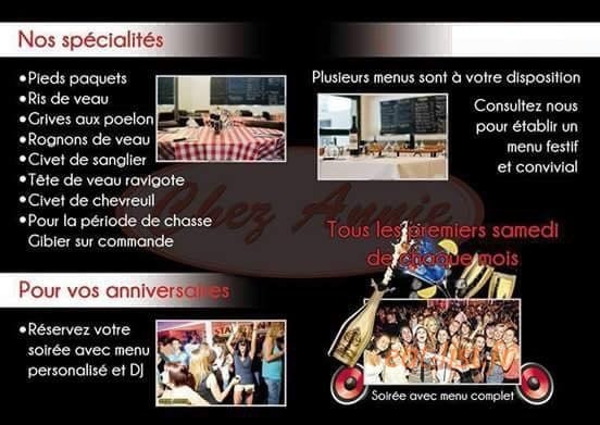 Chez Annie — carte page 1