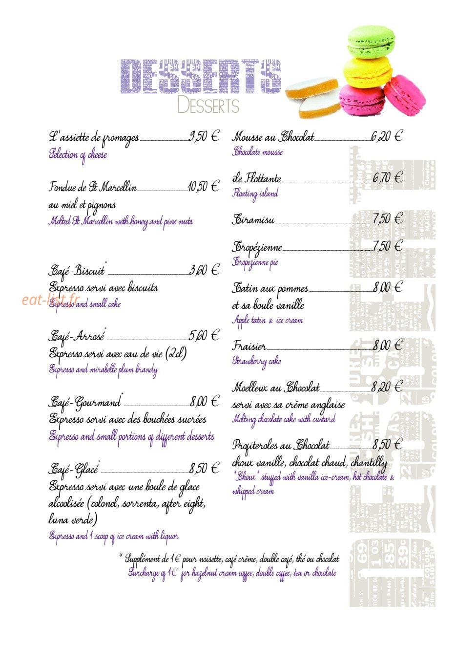 Chez Laurette — carte page 8