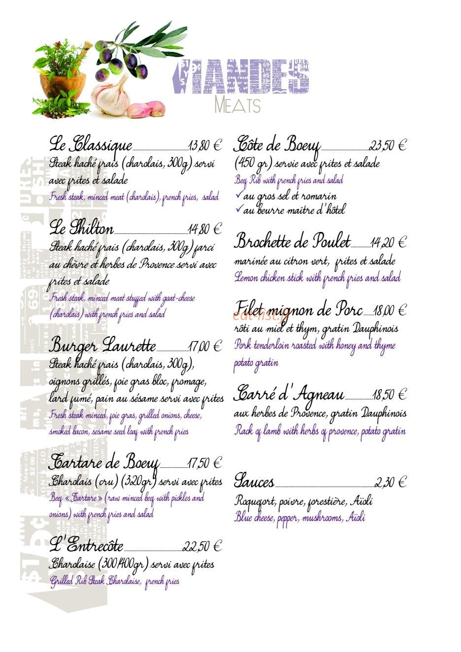 Chez Laurette — carte page 4