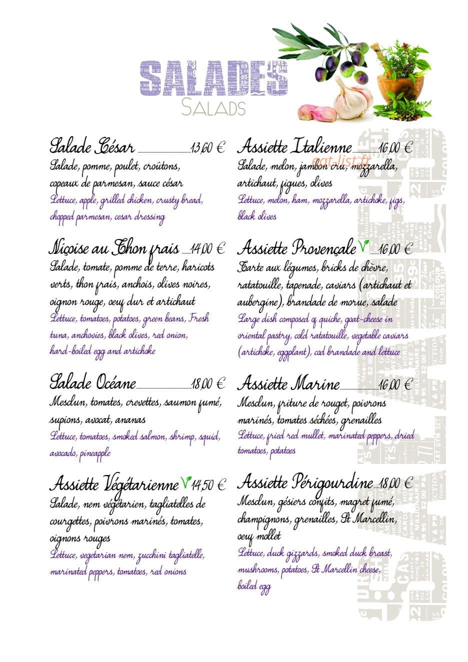 Chez Laurette — carte page 3