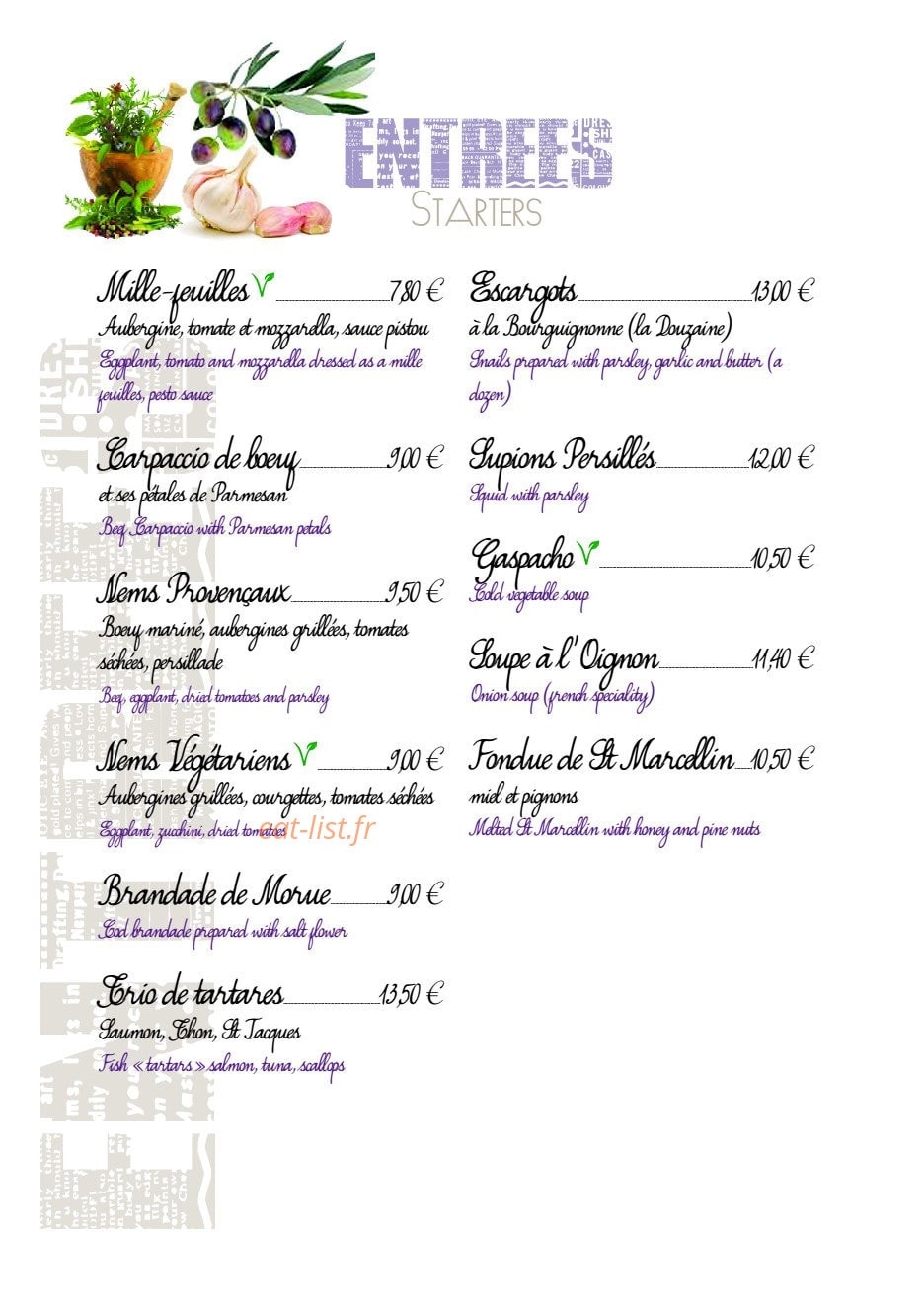 Chez Laurette — carte page 2