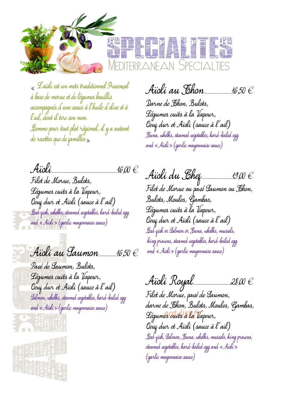 Chez Laurette — carte page 6