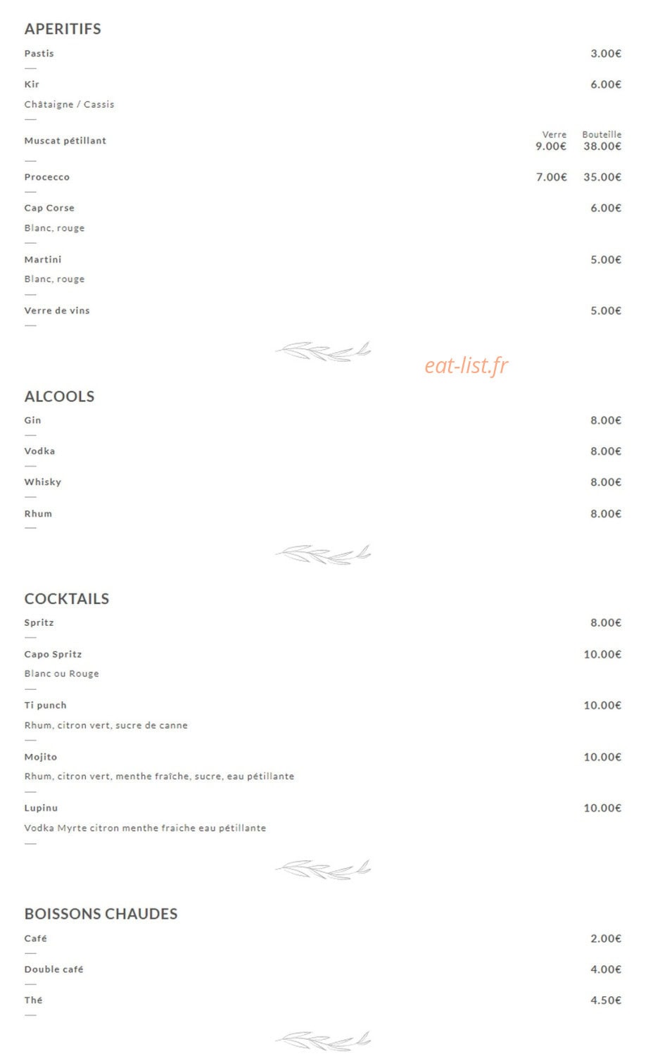 Chez Lion — carte page 4