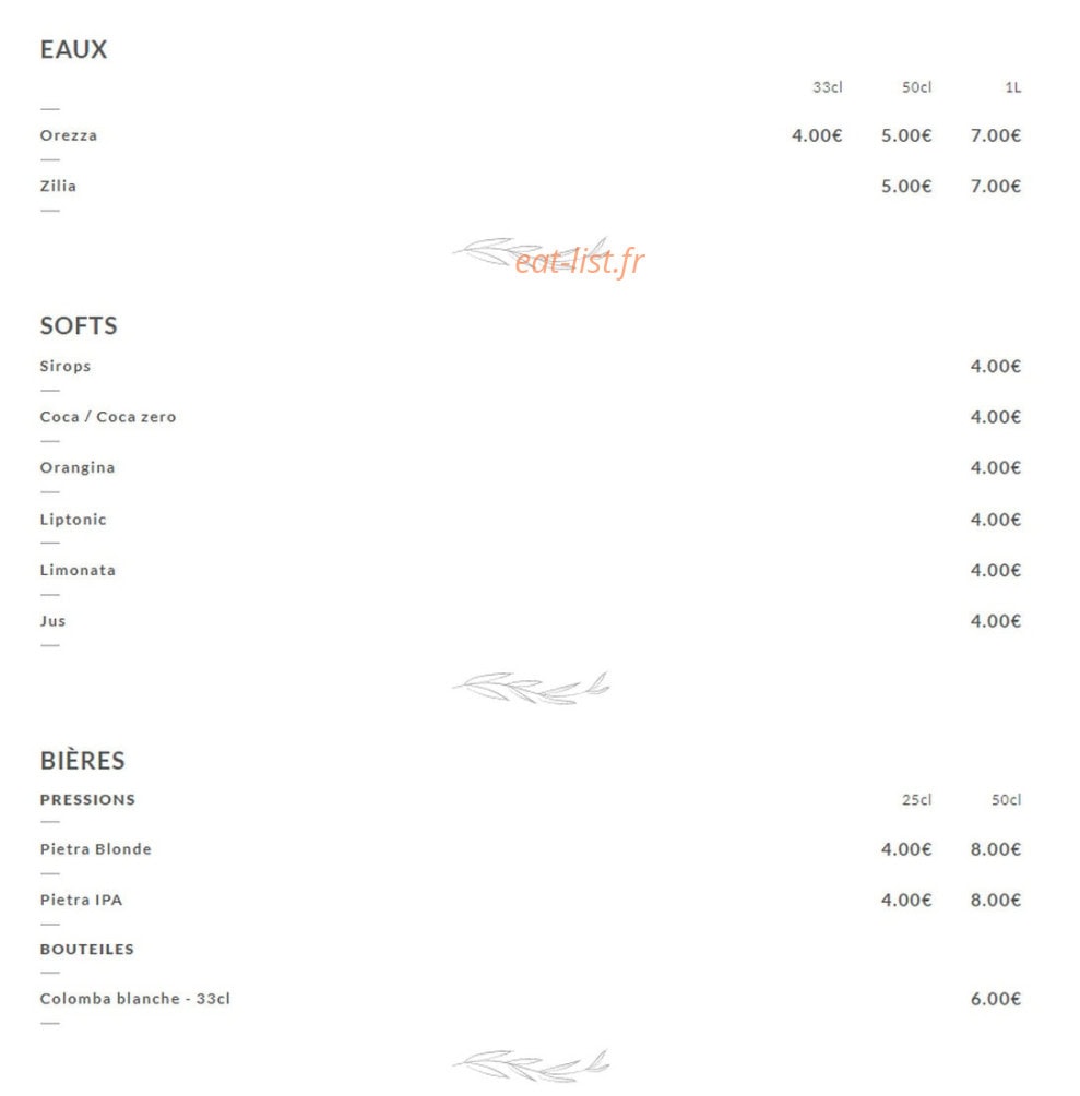 Chez Lion — carte page 3
