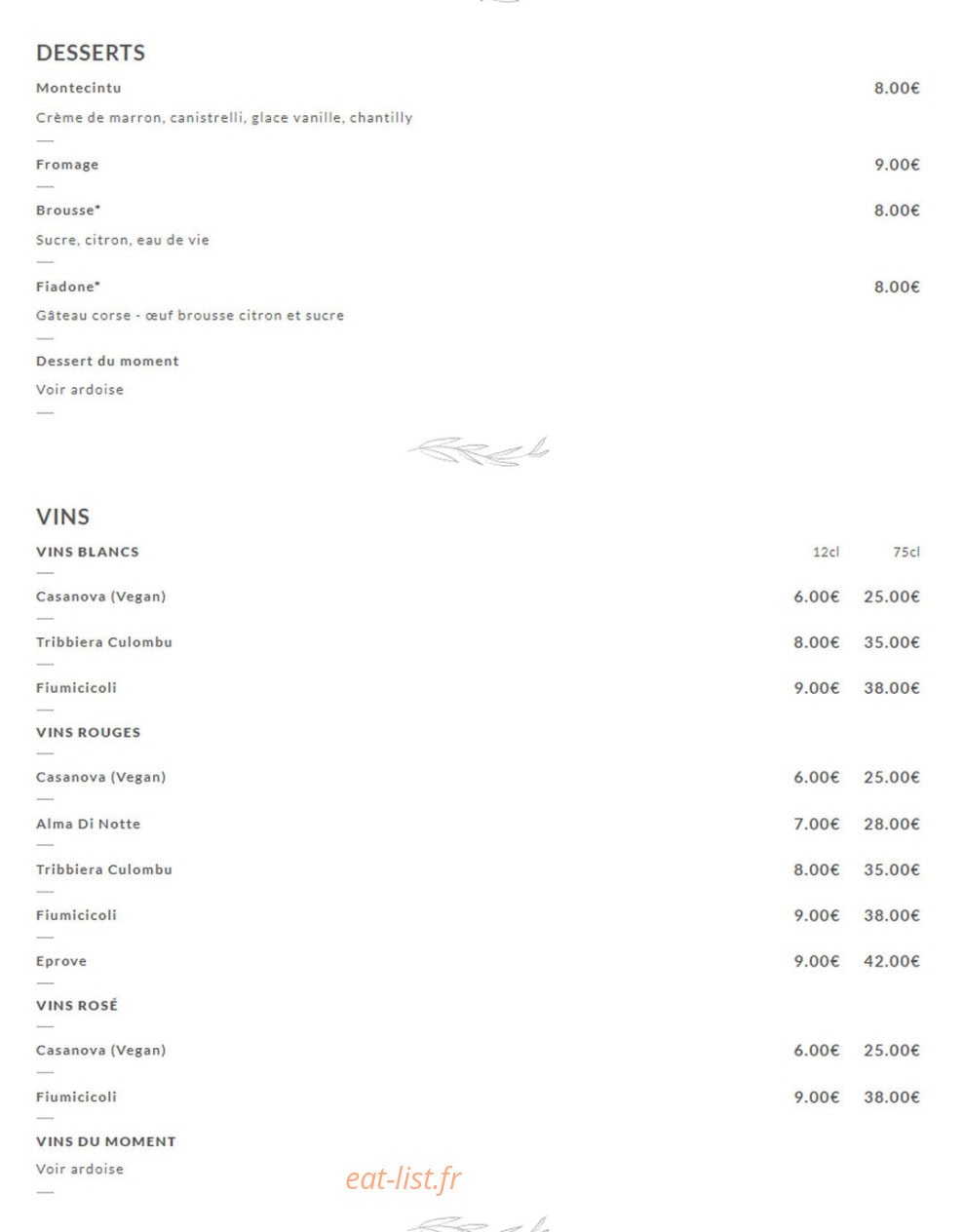 Chez Lion — carte page 2