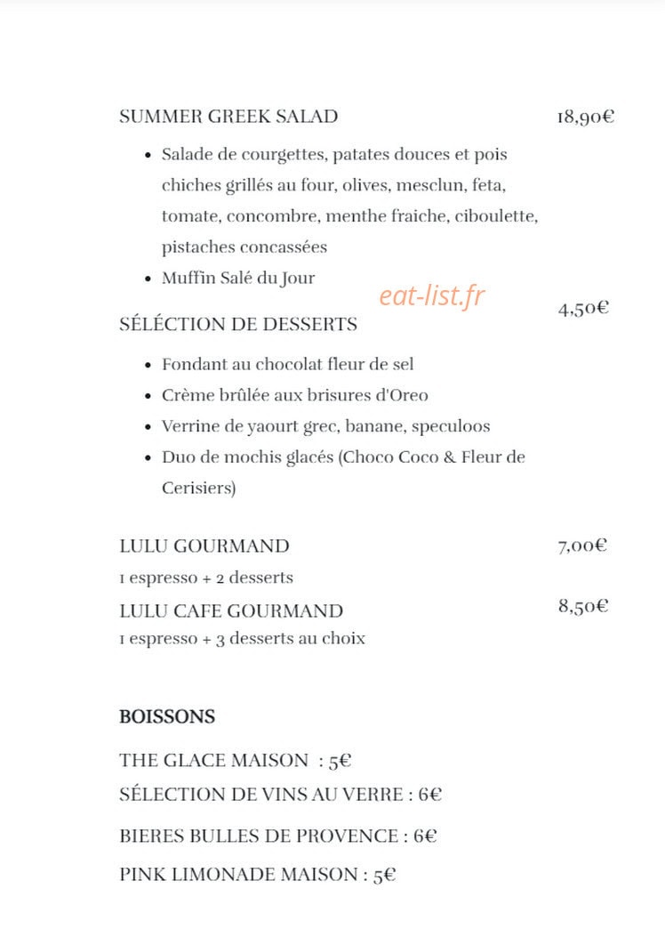 Chez Lulu — carte page 2