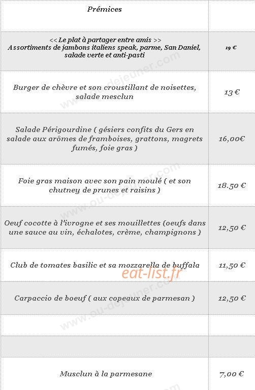 Chez Nine — carte page 2