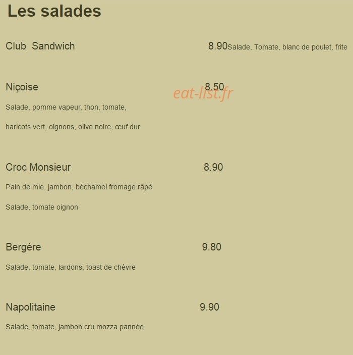 Chez paul — carte page 1