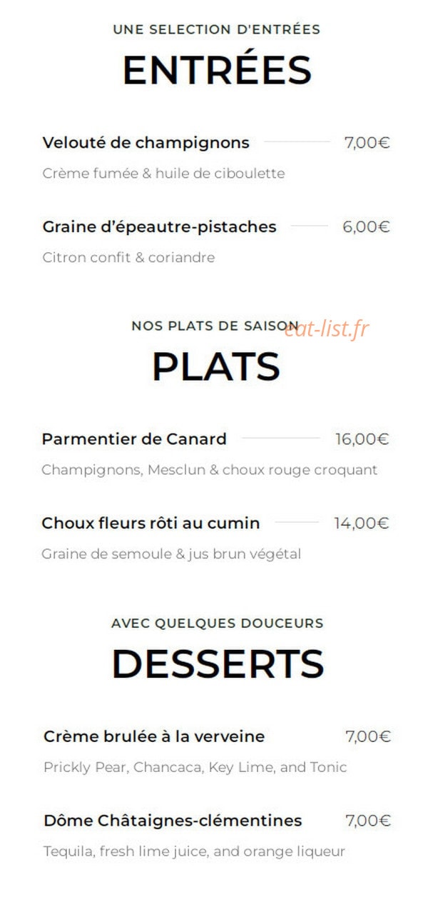 Chez Pierre — carte page 1