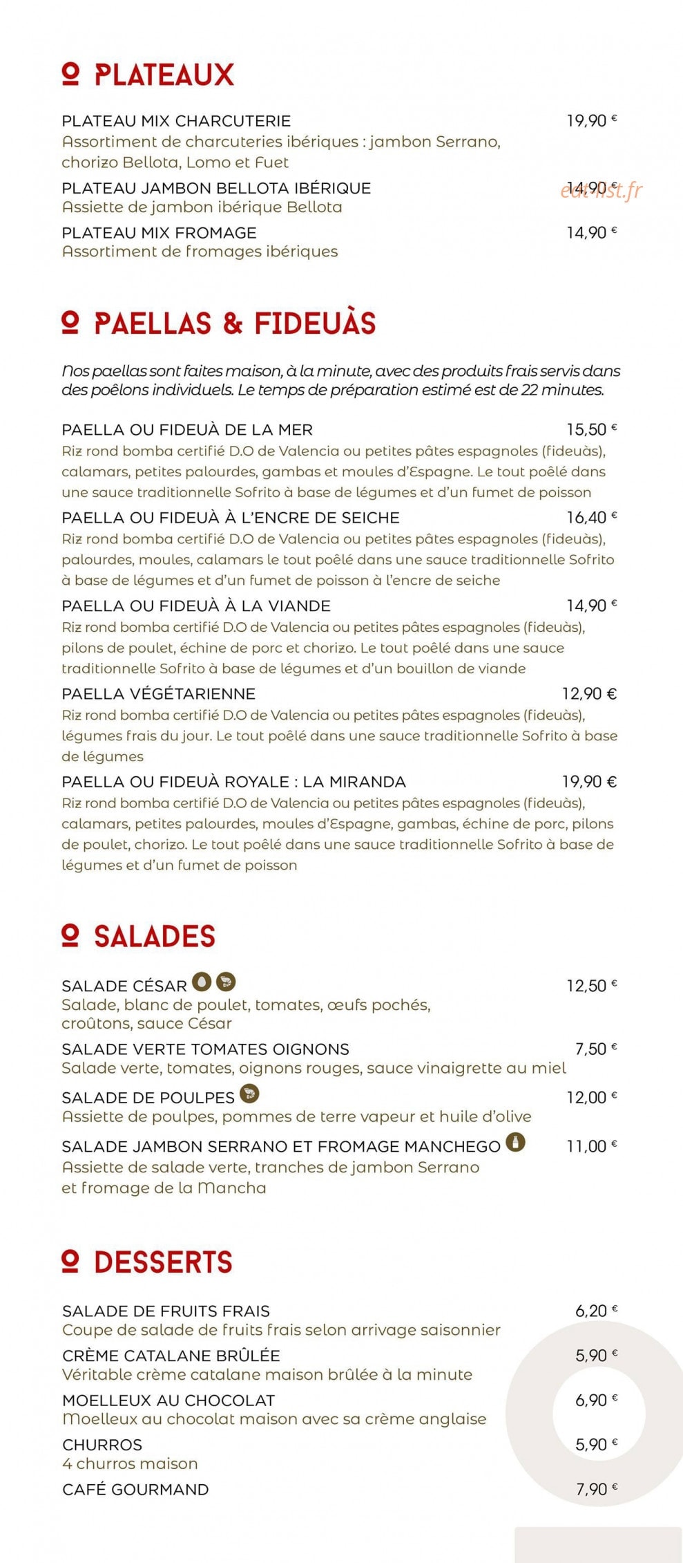 Chiringuito — carte page 3