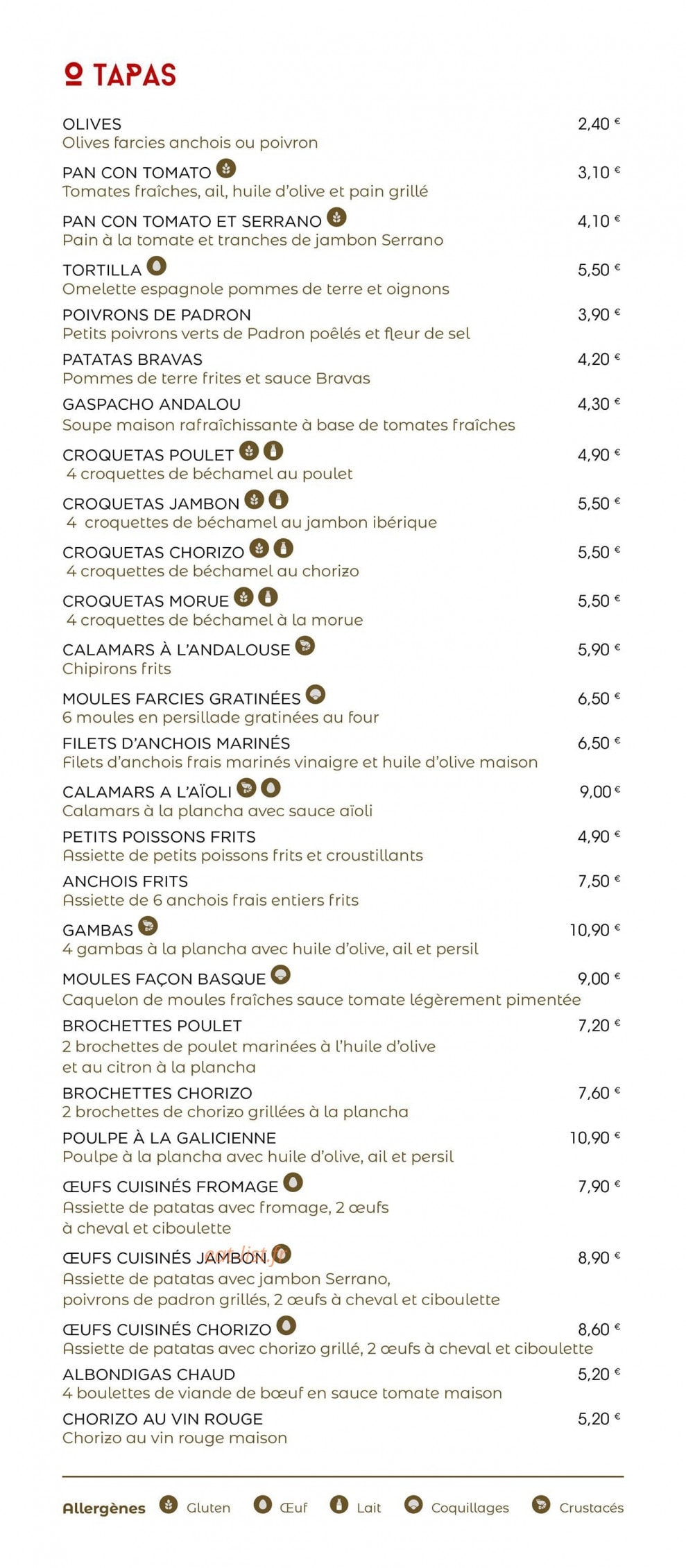 Chiringuito — carte page 2