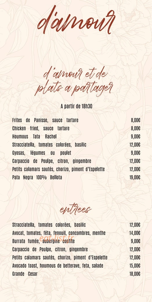 D'amour — carte page 1