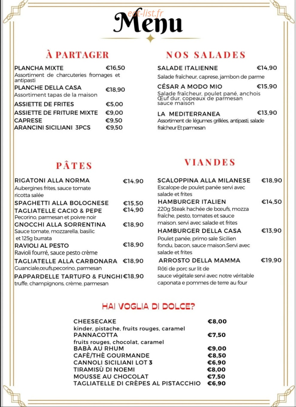 Da Noemi — carte page 1