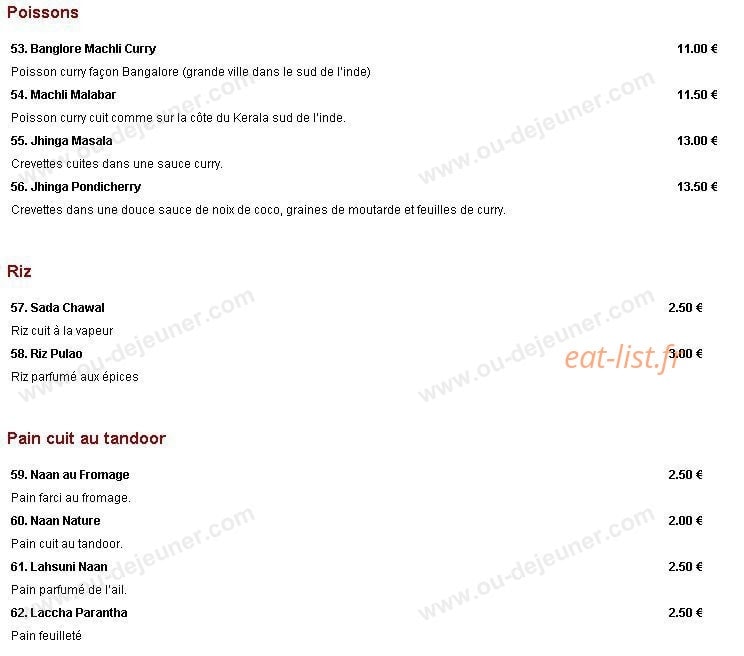 Delhi Delice — carte page 2