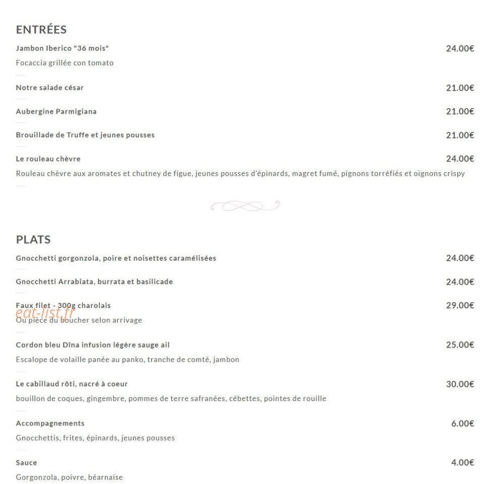Dîna — carte page 1