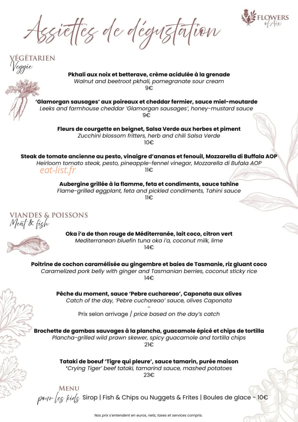 Flowers of Aix — carte page 1