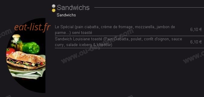 Carte et menu de Gan's Fashion Food à Aix-en-Provence — Les sandwichs