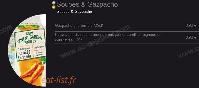 Carte et menu de Gan's Fashion Food à Aix-en-Provence — Les soupes