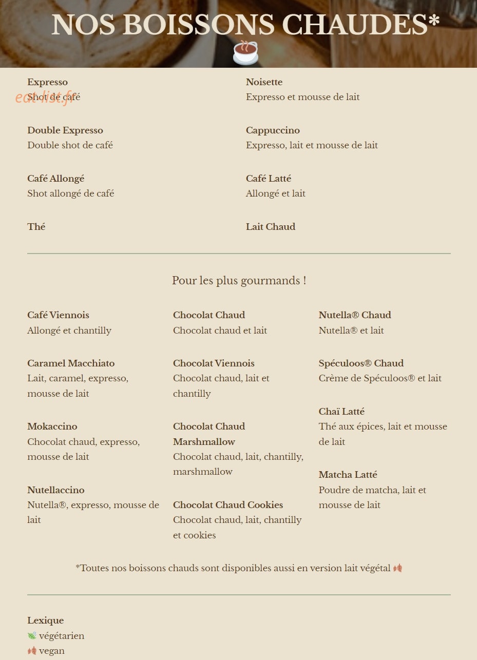 Green Bagel Café — carte page 7