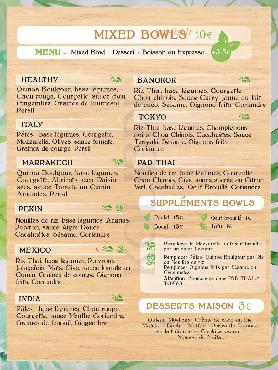 Green Bowl — carte page 2