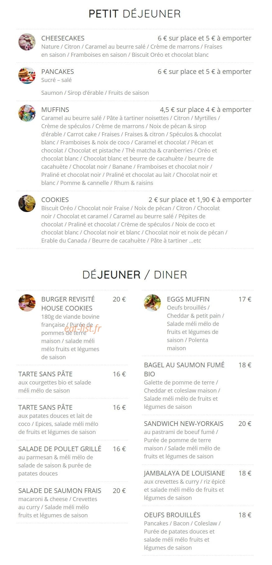 House Cookies& Co — carte page 1