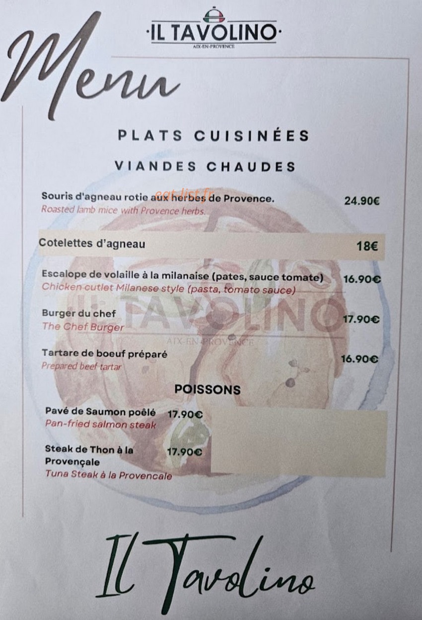 Il Tavolino — carte page 2