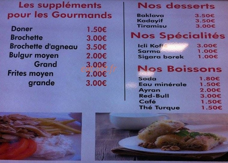 Istanbul kebab — carte page 3