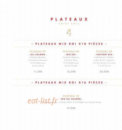 Koï sushi bar — carte page 3