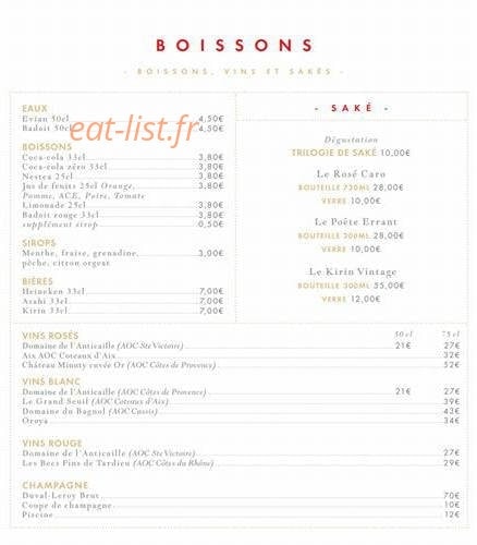 Koï sushi bar — carte page 23