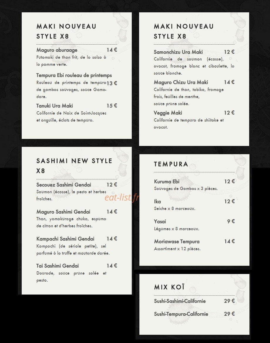 Koï — carte page 5