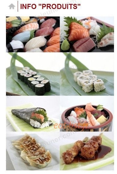 Kyo Sushi — carte page 2