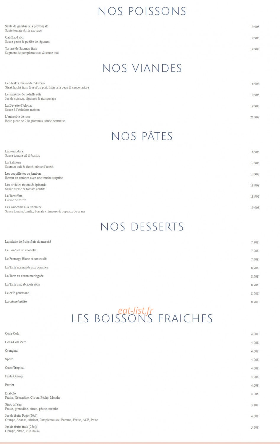 L’astoria — carte page 2