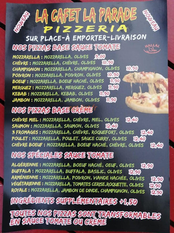 La cafet la parade — carte page 1