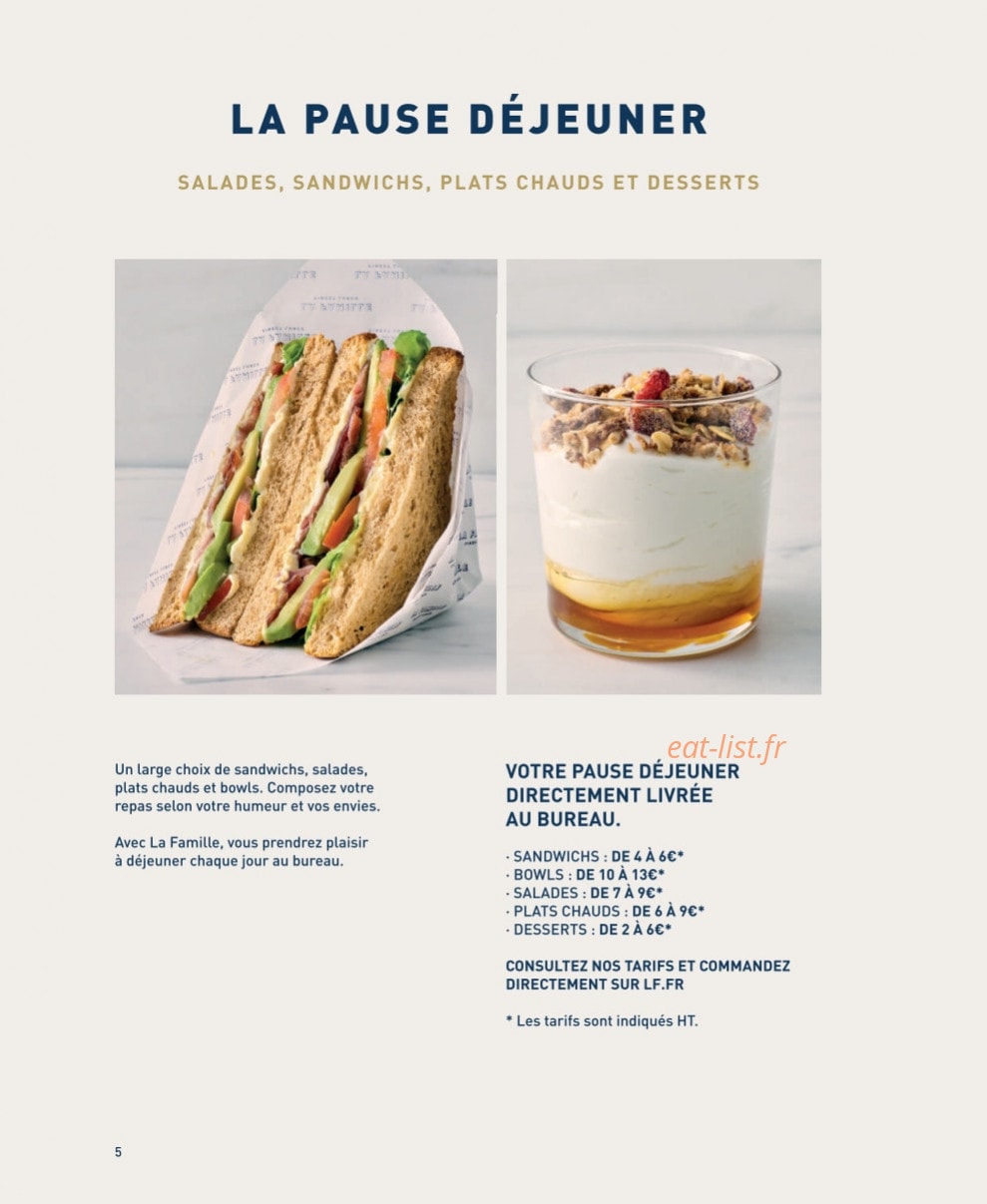 La Famille Finest Lunch — carte page 4